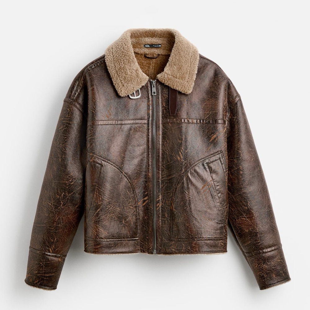 Zara- men’s faux fur leather jacket